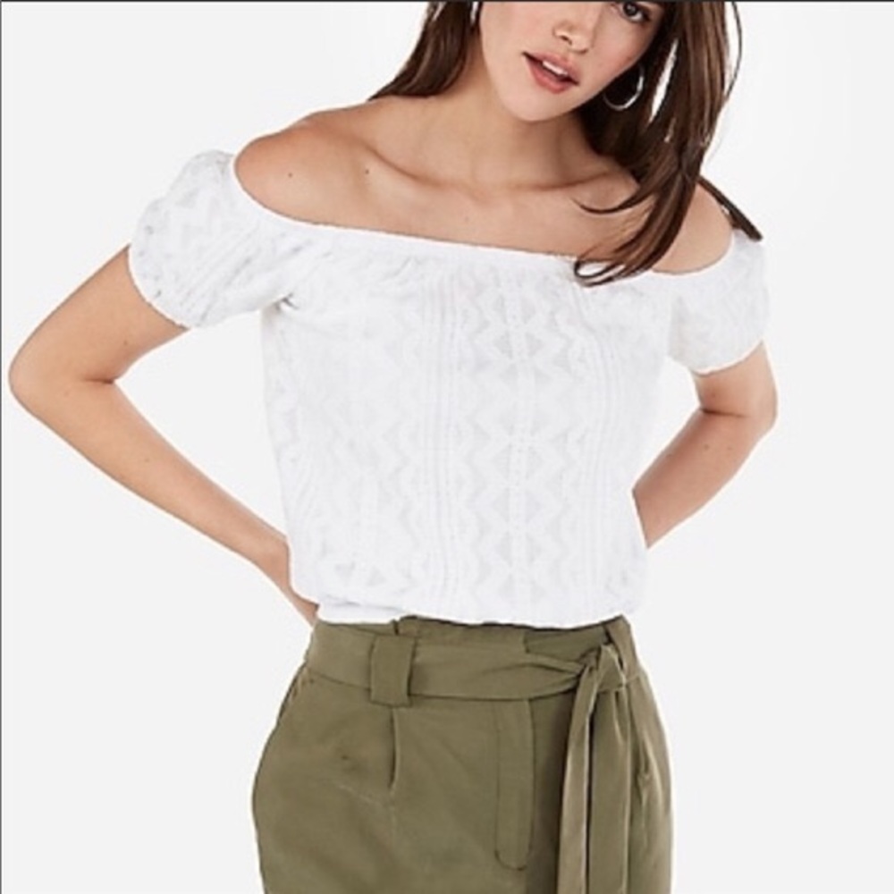 Express Lace Off the Shoulder Top